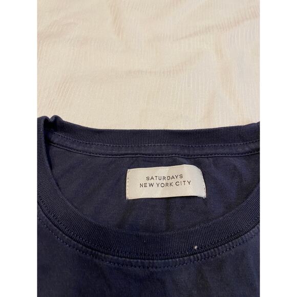 Saturdays New York City Graphic T-shirt Logo Navy Blue Mens Medium - Picture 8 of 15